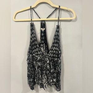 Ecote Black and White Halter Top